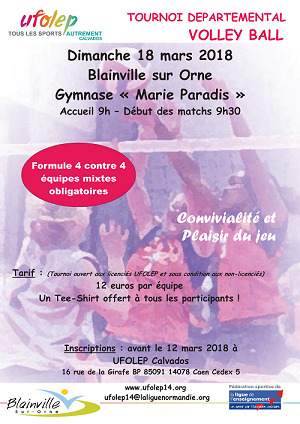 Tournoi Départemental Volley 18 mars 2018