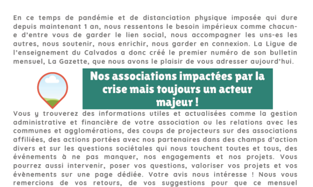 La Gazette de la fédération du Calvados N°1 • AVRIL 2021