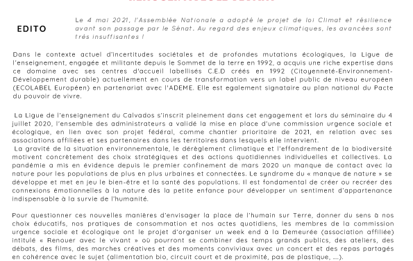 La Gazette de la fédération du Calvados N°2 • MAI 2021
